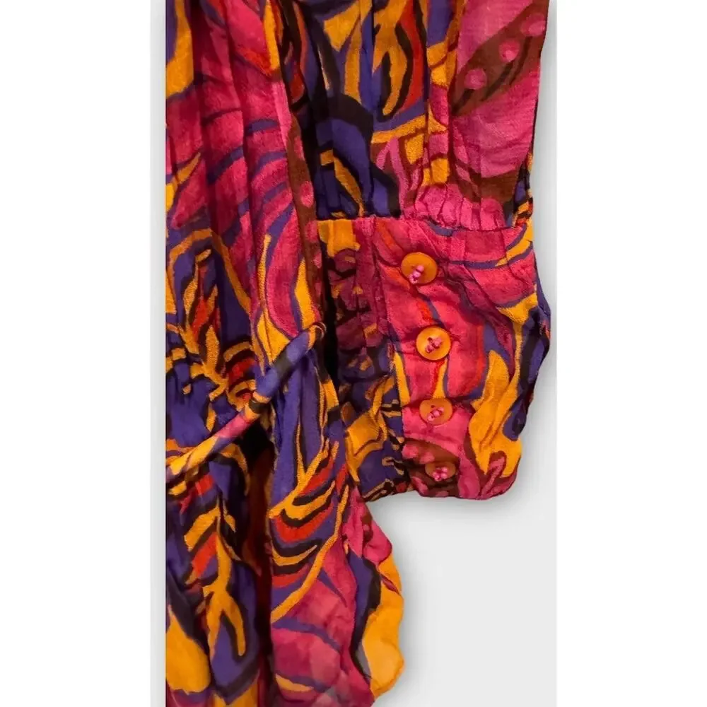 Farm Rio Fruit Dream Long-Sleeve Mini Dress Size Medium - Picture 12 of 16